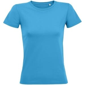 Футболка женская Regent Fit Women, ярко-бирюзовая с логотипом