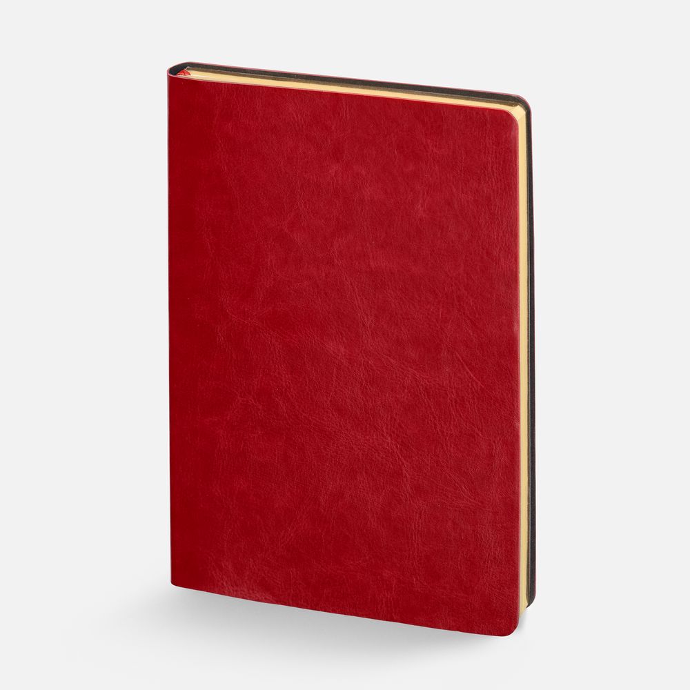 Ежедневник Nebraska Flex, недатированный, красный с золотистым с логотипом