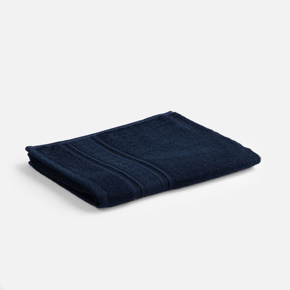 Полотенце махровое Terrychic, среднее, темно-синее с логотипом