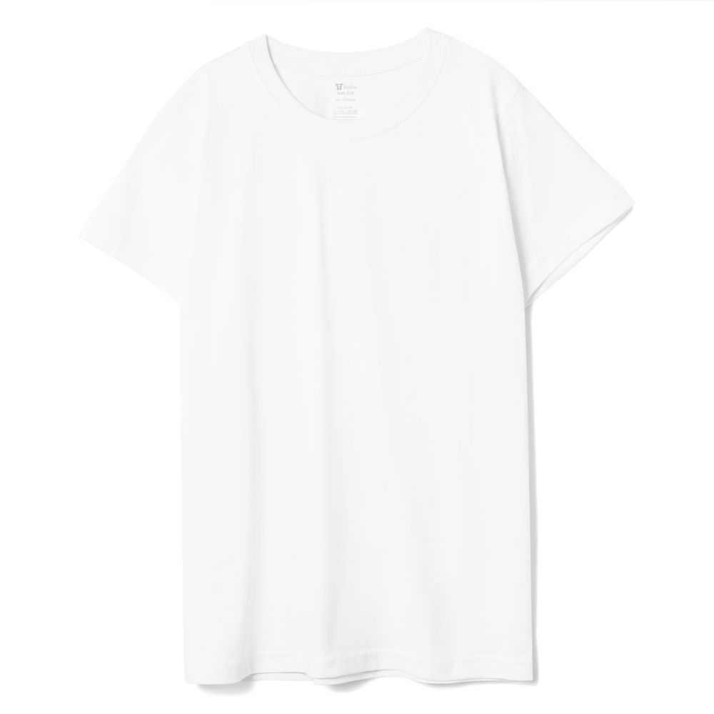 Футболка детская T-Bolka Kids, белая (теплый оттенок) с логотипом