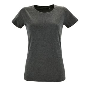 Футболка женская Regent Fit Women, черный меланж с логотипом