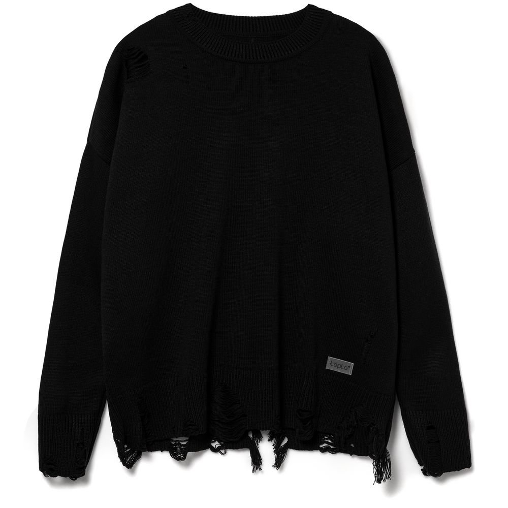 Джемпер оверсайз унисекс Grunge, черный с логотипом