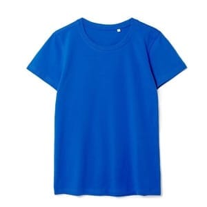 Футболка женская T-bolka Stretch Lady, ярко-синяя (royal) с логотипом