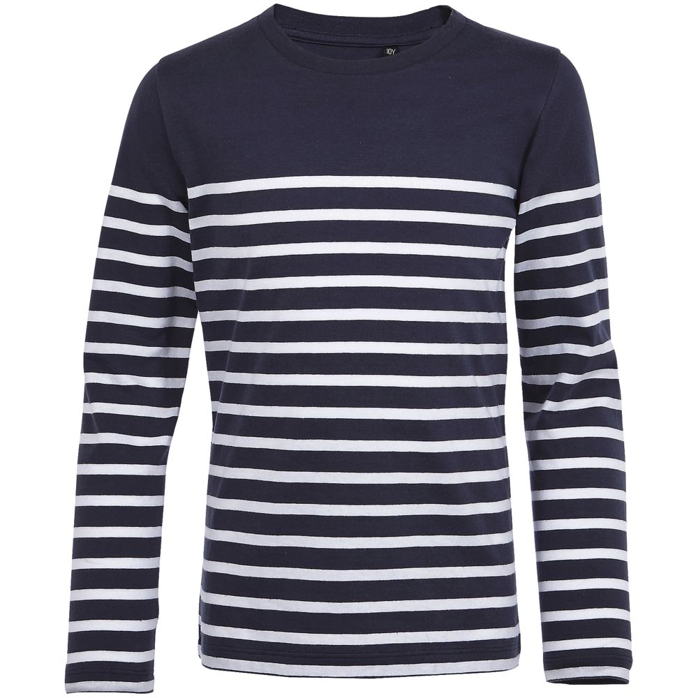 Футболка детская с длинным рукавом Matelot LSL Kids, синяя с белым с логотипом