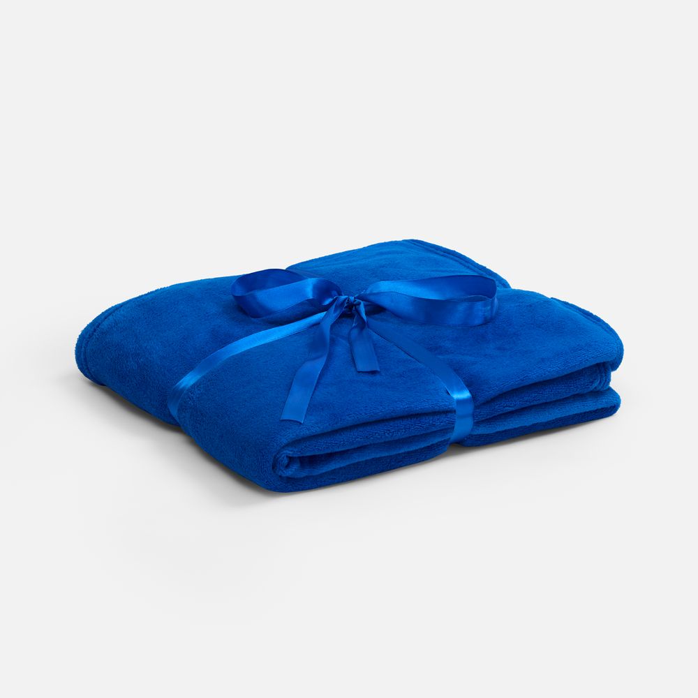 Плед Plush, синий с логотипом