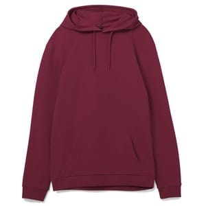 Толстовка с капюшоном унисекс Hoodie, бордовая с логотипом