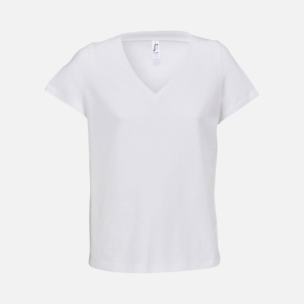 Футболка женская Regent Women с V-образным вырезом, белая с логотипом