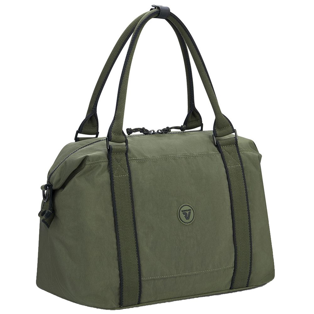 Сумка дорожная Rolling, зеленая с логотипом