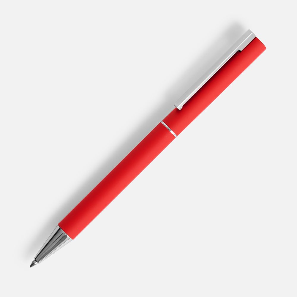 Ручка шариковая Blade Soft Touch, красная с логотипом