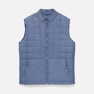 Жилет унисекс Warmbridge, синий (джинс) с логотипом