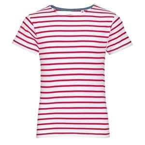Футболка детская Miles Kids белая с красным с логотипом