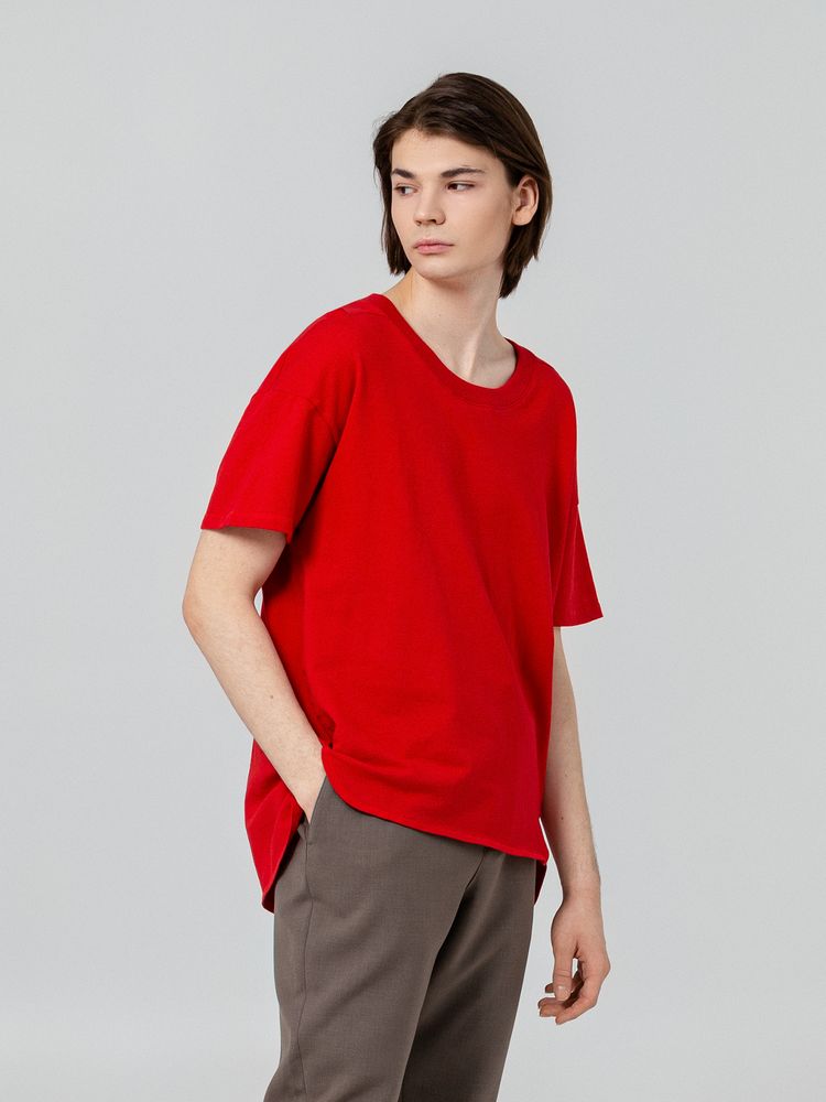 Футболка унисекс Kosmos 1.0, красная с логотипом