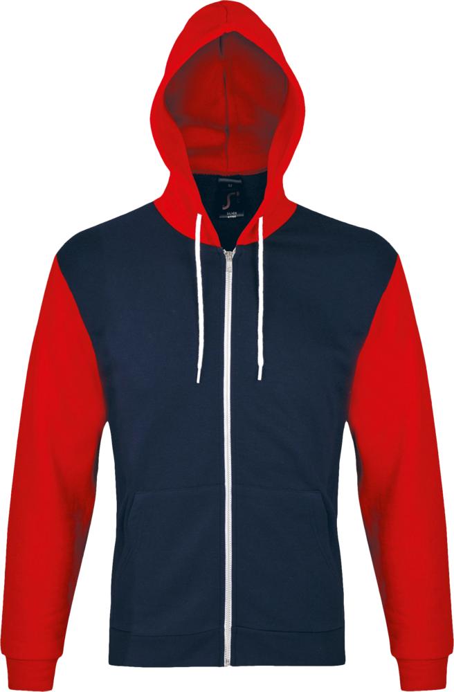 Толстовка на молнии Silver 280 темно-синяя с красным с логотипом