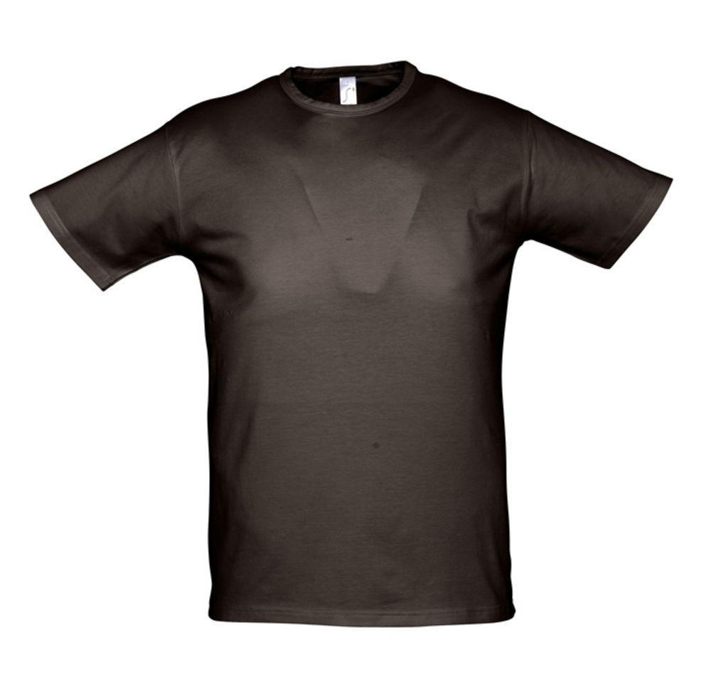 Футболка мужская Milano 190, темно-коричневая (шоколад) с логотипом