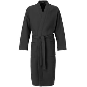 Халат вафельный Kimono, черный с логотипом