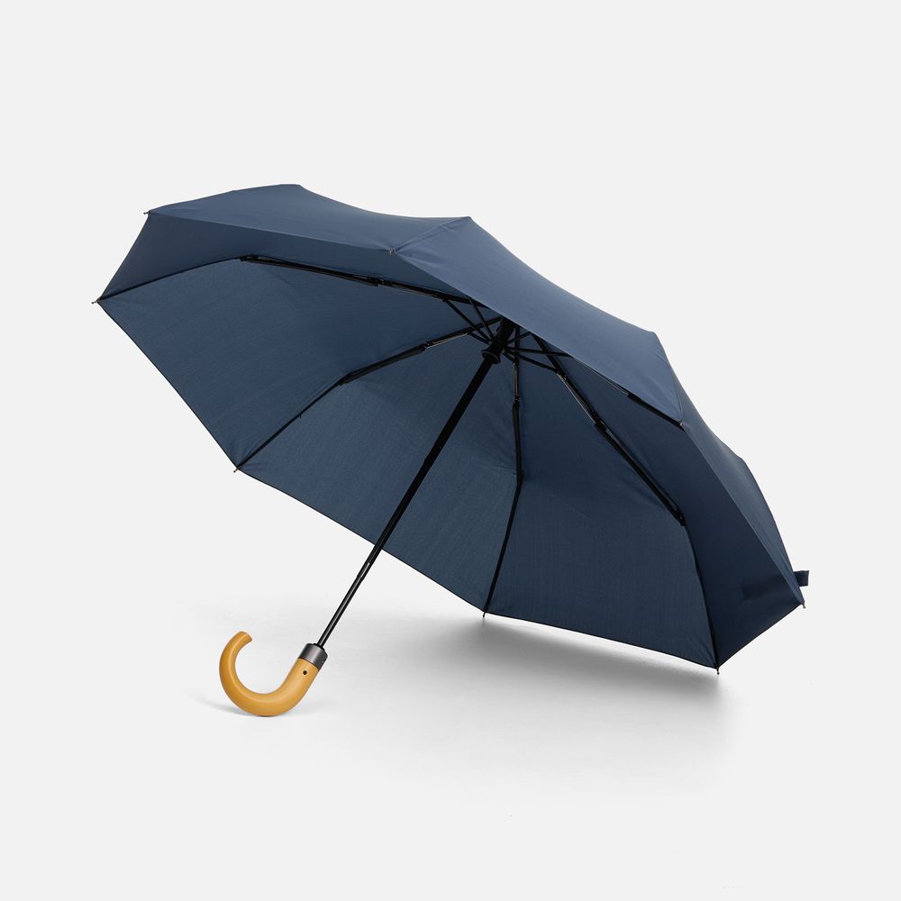 Зонт складной Classic, темно-синий с логотипом