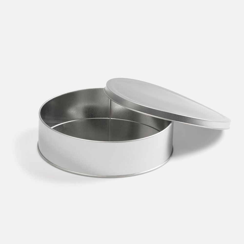 Подарочные коробки с печатью логотипа. Коробка Pragmax L, круглая по цене 372 ₽ руб. (артикул 18784.00) Коробка Pragmax L, круглая, серебристая