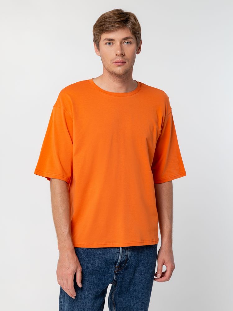 Футболка унисекс оверсайз Street Vibes, оранжевая с логотипом
