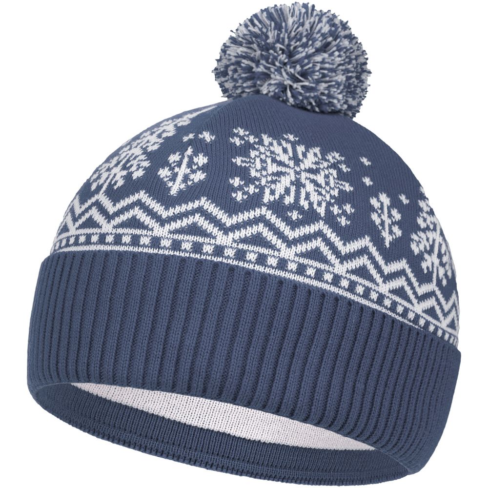 Шапка Elnik, серая с молочно-белым с логотипом