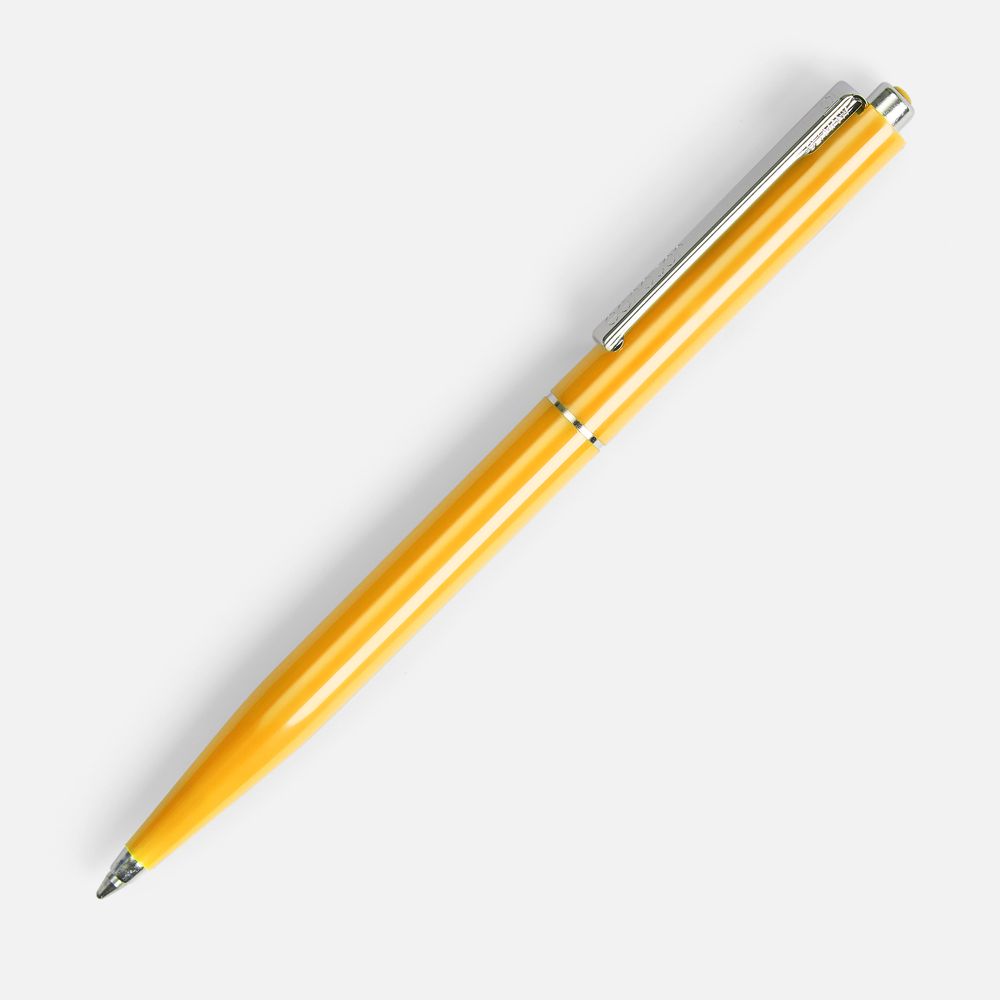 Ручка шариковая Senator Point, ver.2, желтая с логотипом