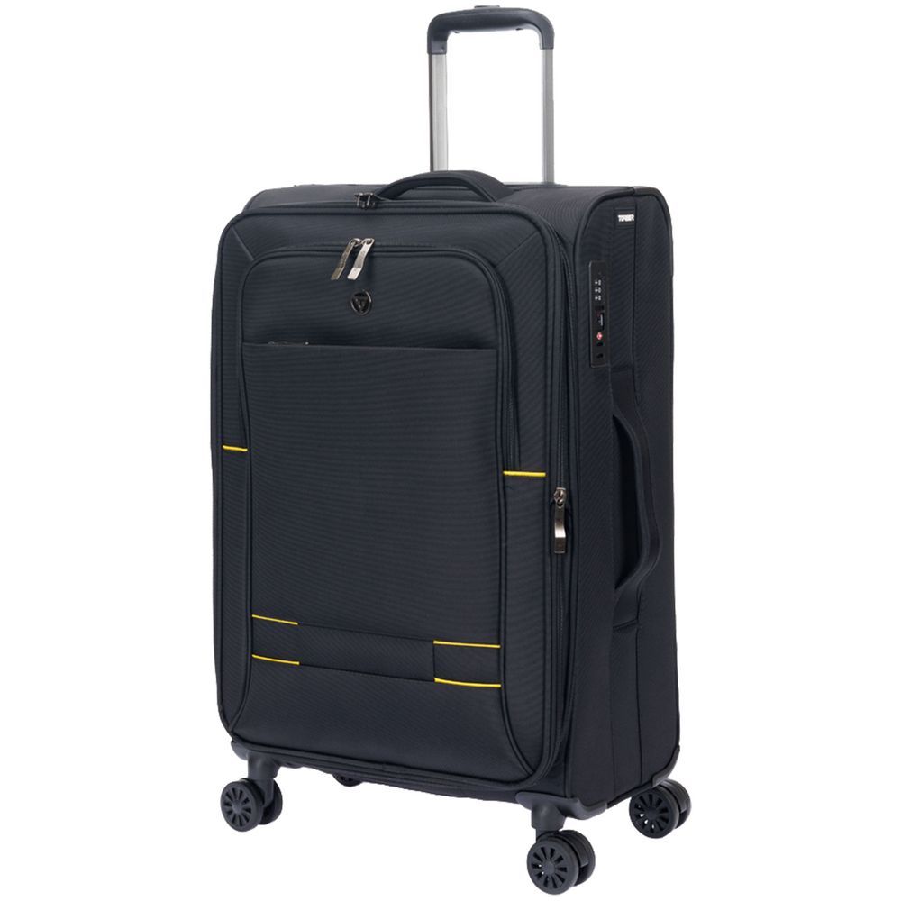 Чемодан Brosno M, черный с логотипом