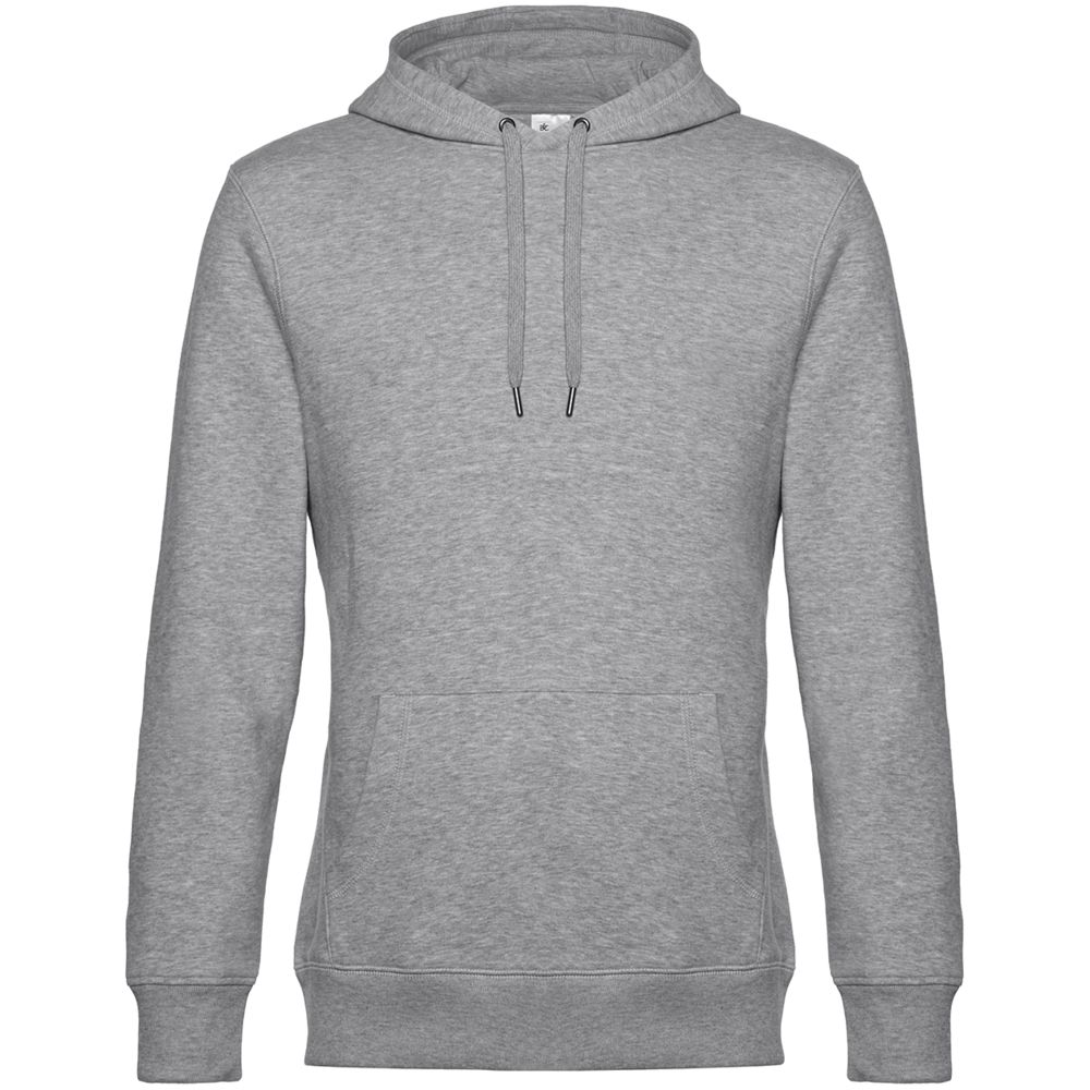 Толстовка с капюшоном унисекс King, серый меланж с логотипом