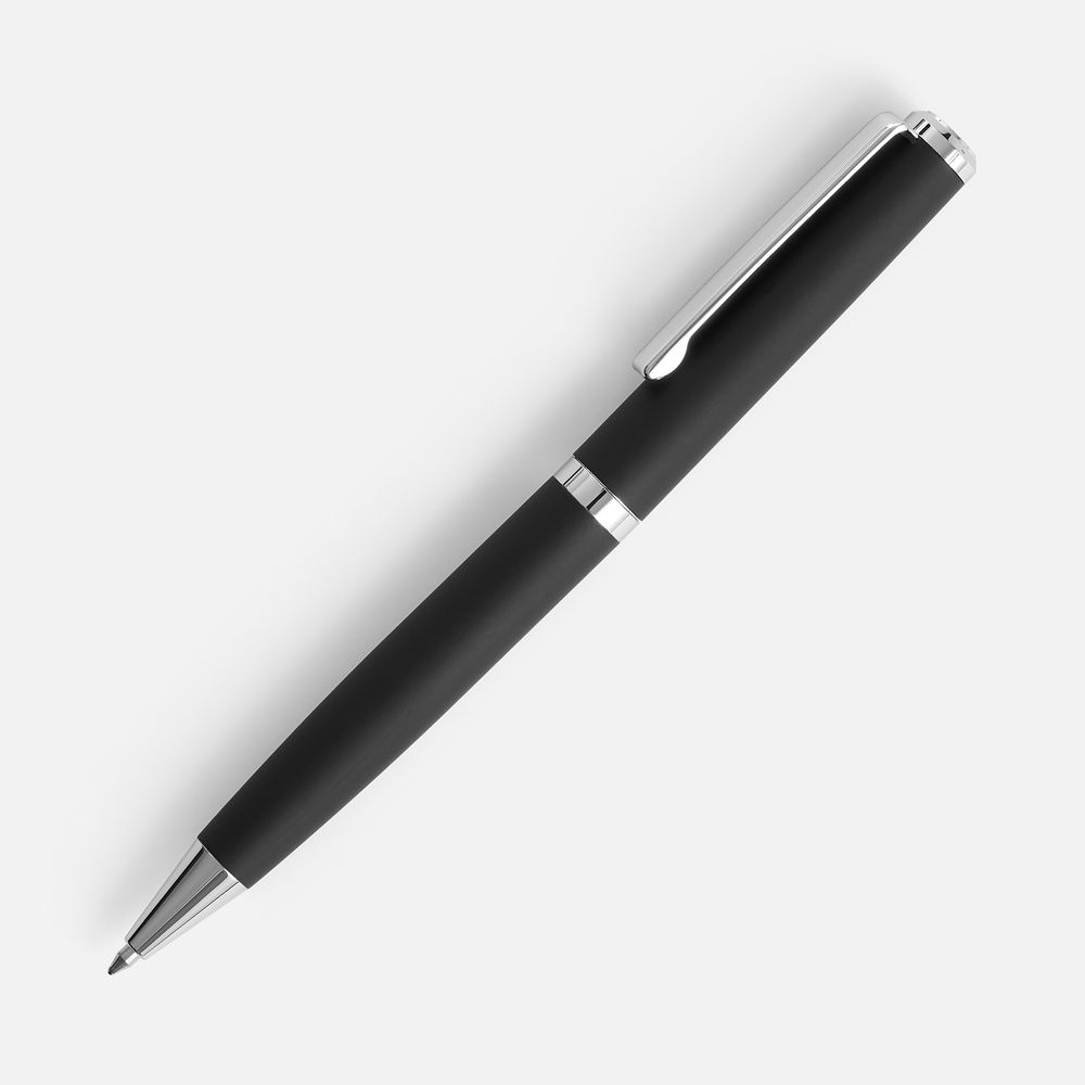 Ручка шариковая Inkish Chrome, черная с логотипом