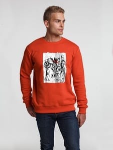 Толстовка Make Love, красная с логотипом