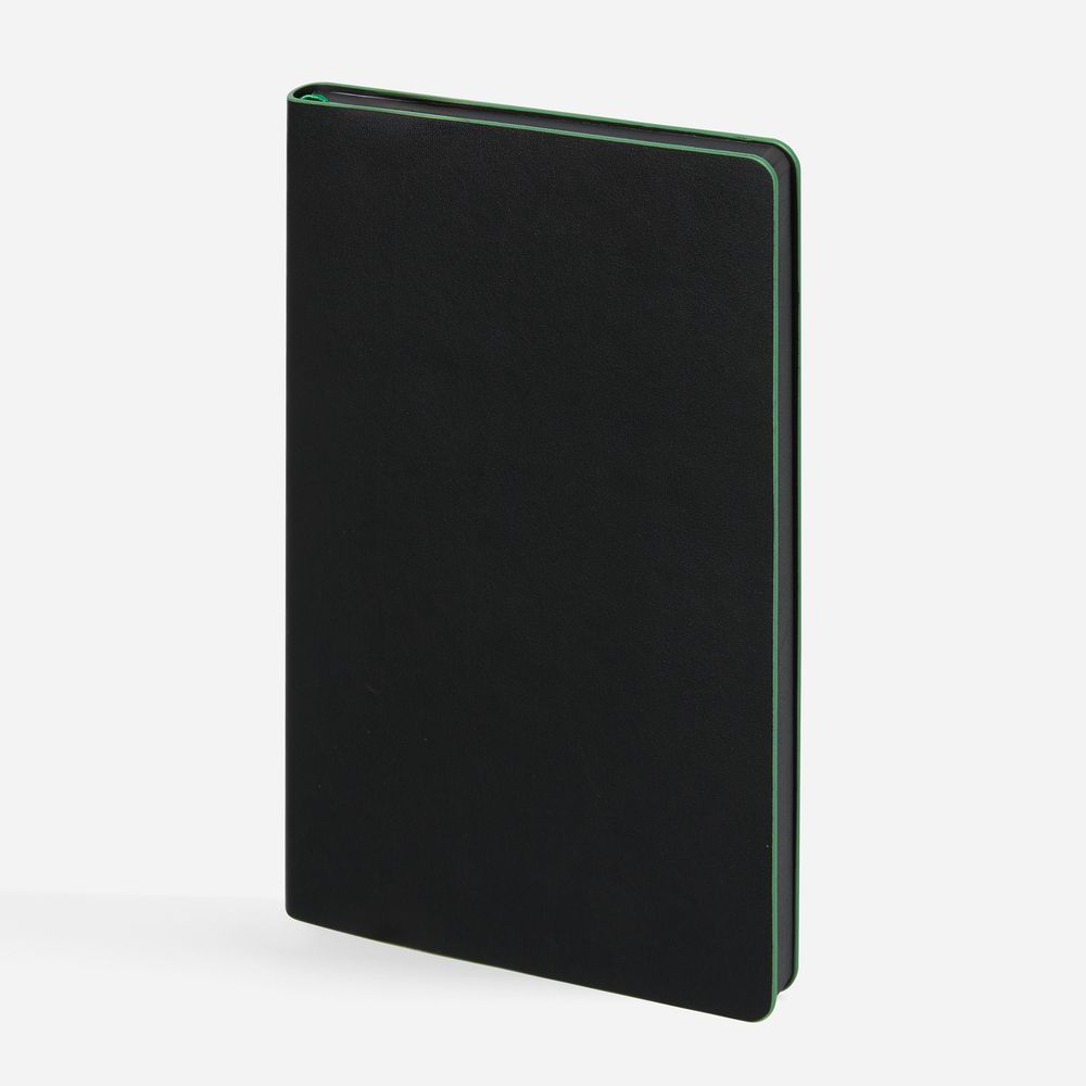 Ежедневник Trait, недатированный, черный с зеленым с логотипом