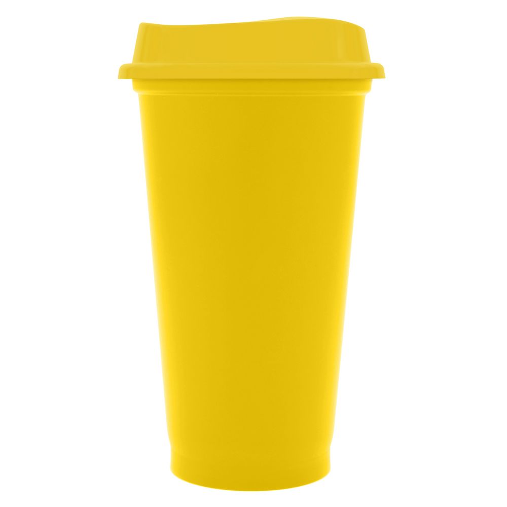 Стакан с крышкой Color Cap, желтый с логотипом