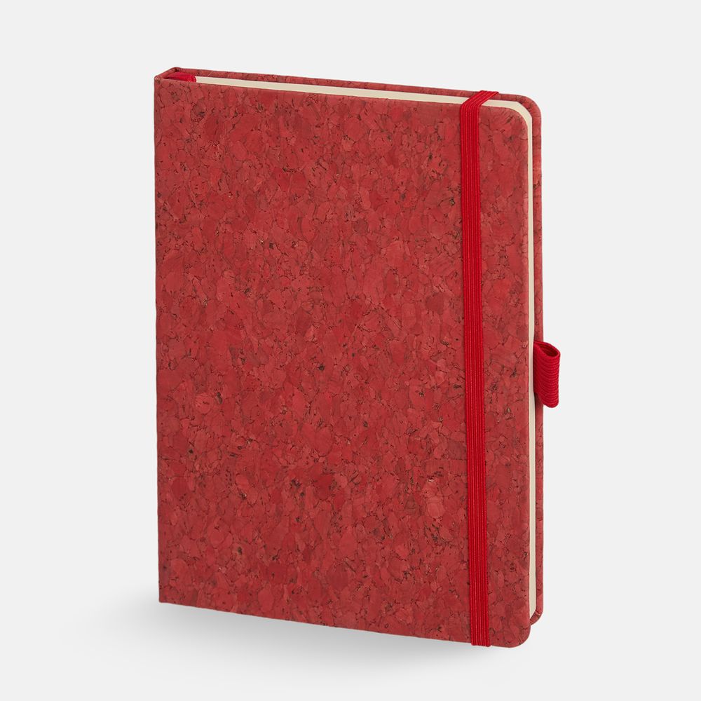 Блокнот Cork County, красный с логотипом