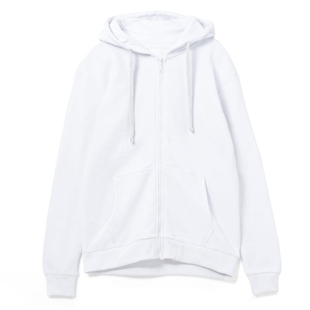 Толстовка на молнии с капюшоном Siverga 2.0, белая с логотипом