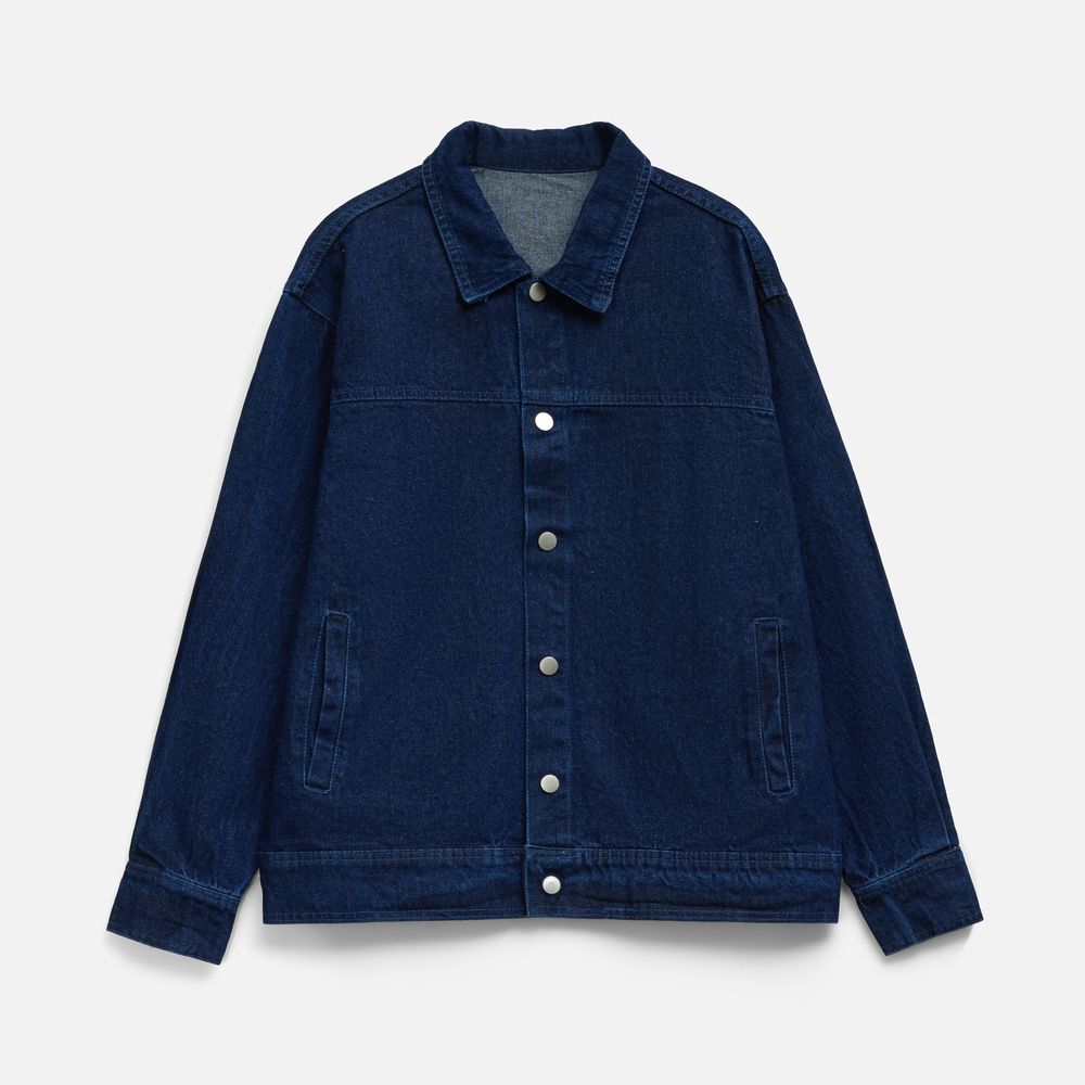 Куртка джинсовая O1, темно-синяя с логотипом