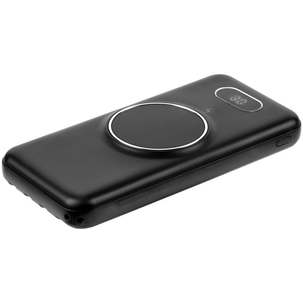Внешний аккумулятор Omni Qi 10000 мАч, черный с логотипом