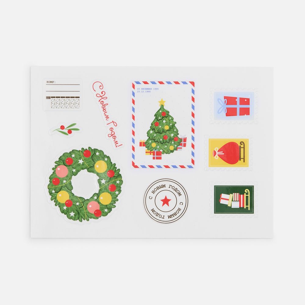 Стикерпак UV-DTF Thematik, новогодний с логотипом