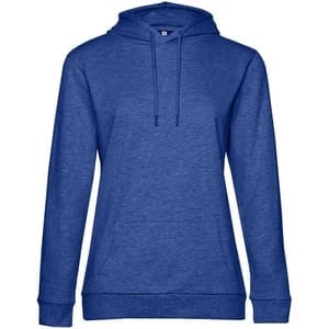 Толстовка с капюшоном женская Hoodie, ярко-синий меланж с логотипом