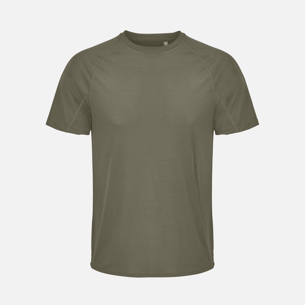 Футболка спортивная унисекс Vortex, темный хаки с логотипом