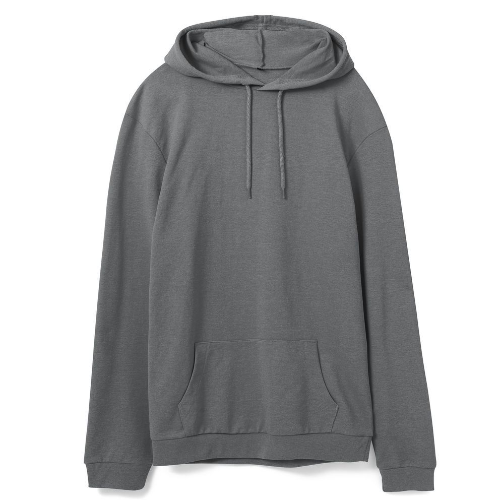 Толстовка с капюшоном унисекс Hoodie, серая (стальная) с логотипом
