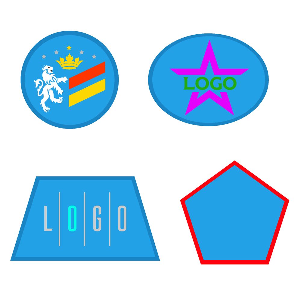 Шеврон из габардина Gabo L, голубой с логотипом