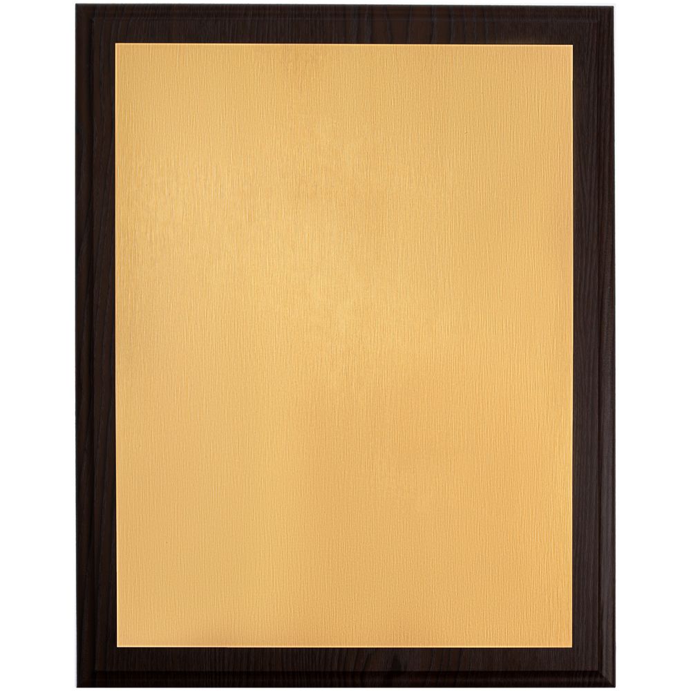 Плакетка Plaque XL, венге с золотистой пластиной с логотипом