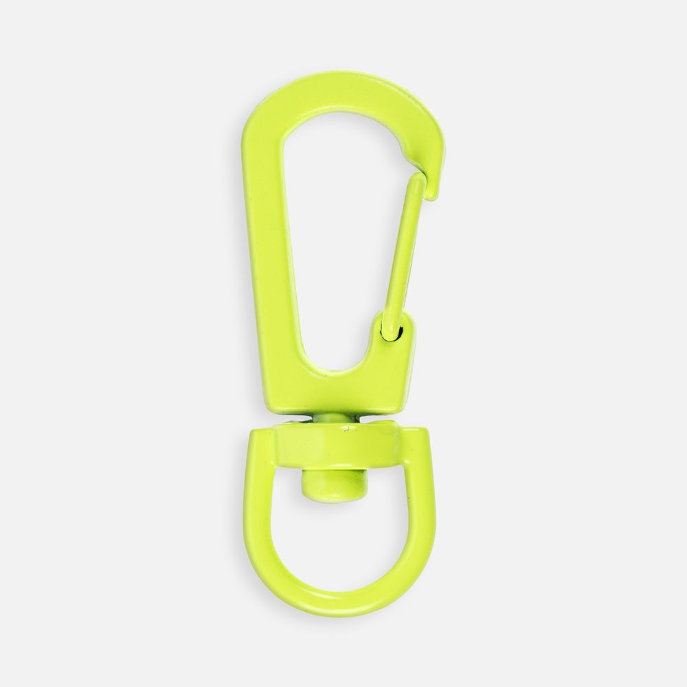 Застежка-карабин Snap Hook, S, желтый неон с логотипом