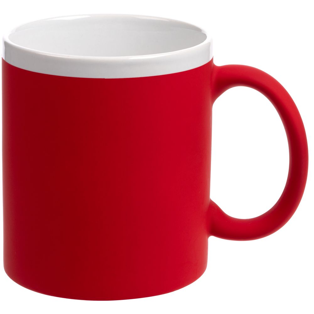 Кружка StopSpot с покрытием софт-тач, красная с логотипом