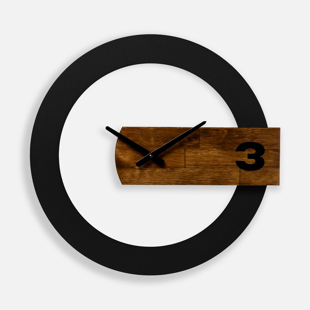 Часы TimeLord, черные с коричневым с логотипом