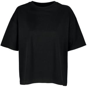 Футболка оверсайз женская Boxy Women, черная с логотипом