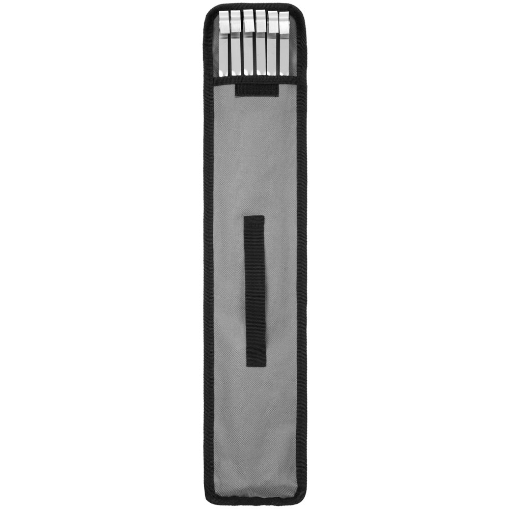 Набор шампуров в чехле Bower, ver.2, серый с логотипом