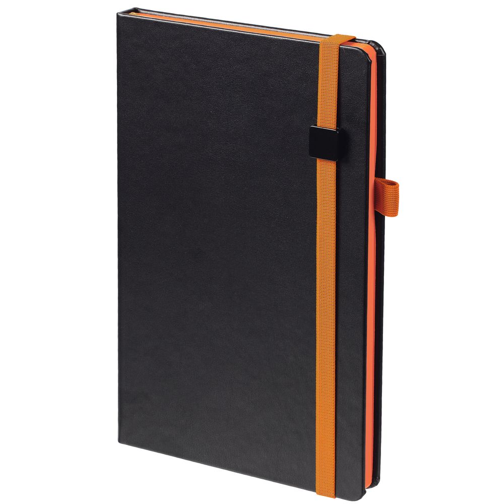 Ежедневник Ton Black, недатированный, черный с оранжевым с логотипом