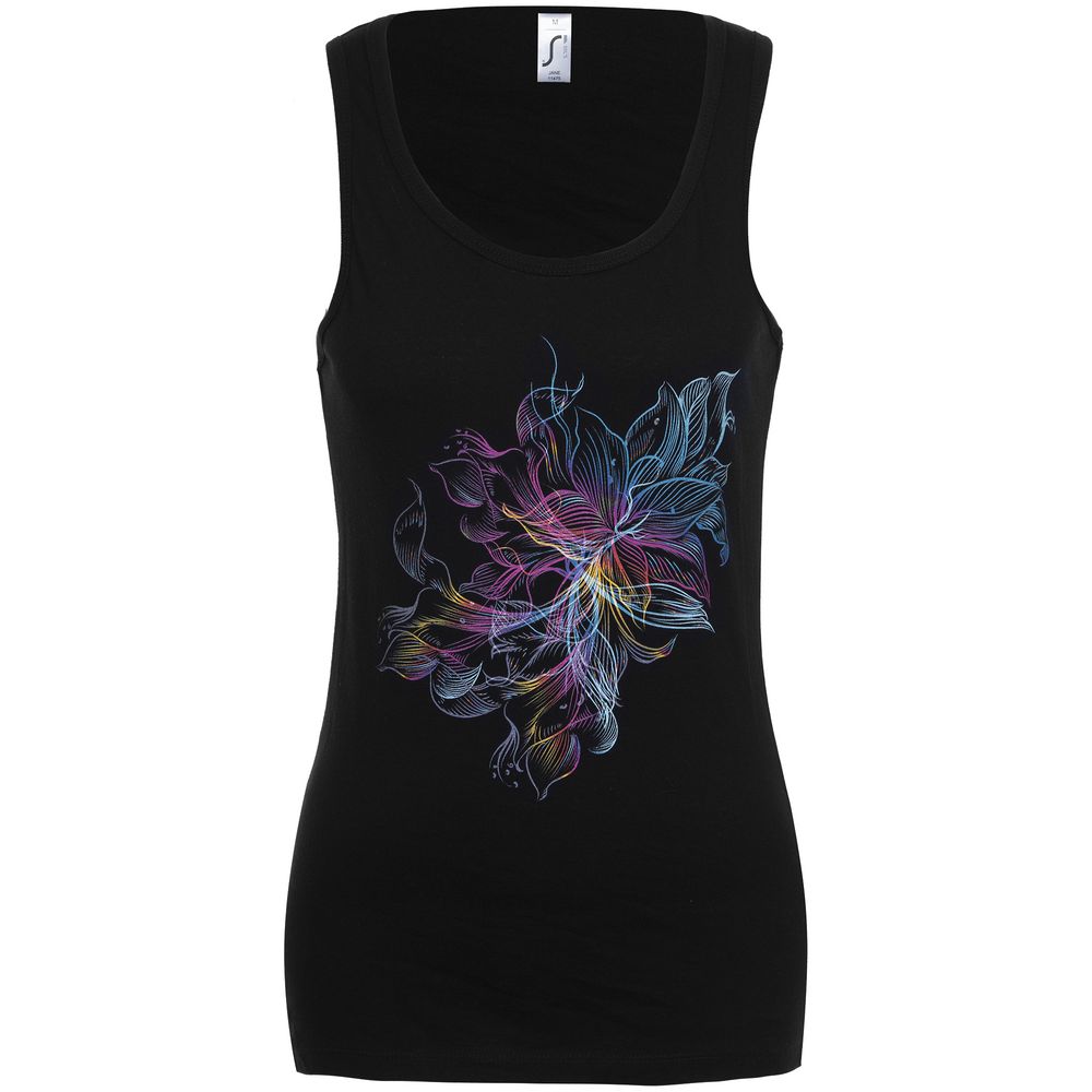 Майка женская Vibrance, черная с логотипом