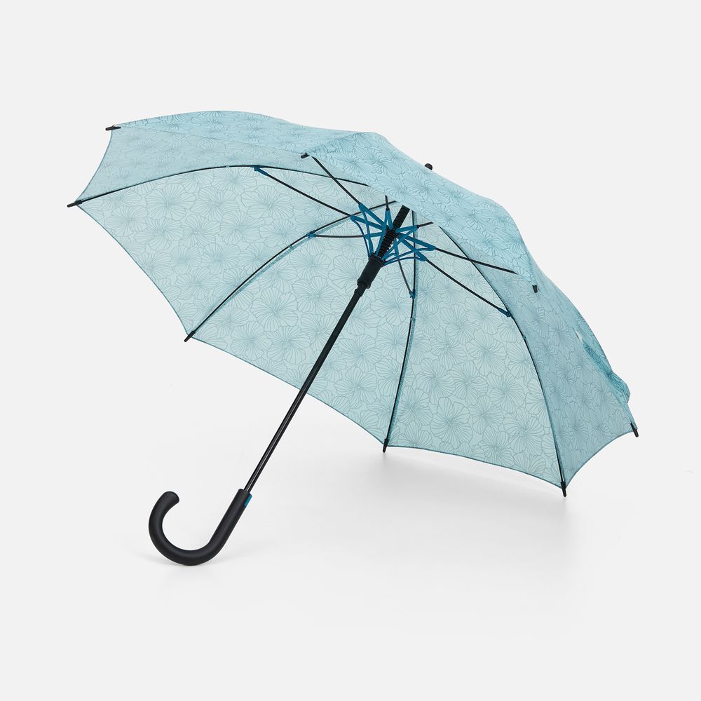 Зонт-трость Undercolor с полной запечаткой на заказ, с бирюзовыми спицами с логотипом