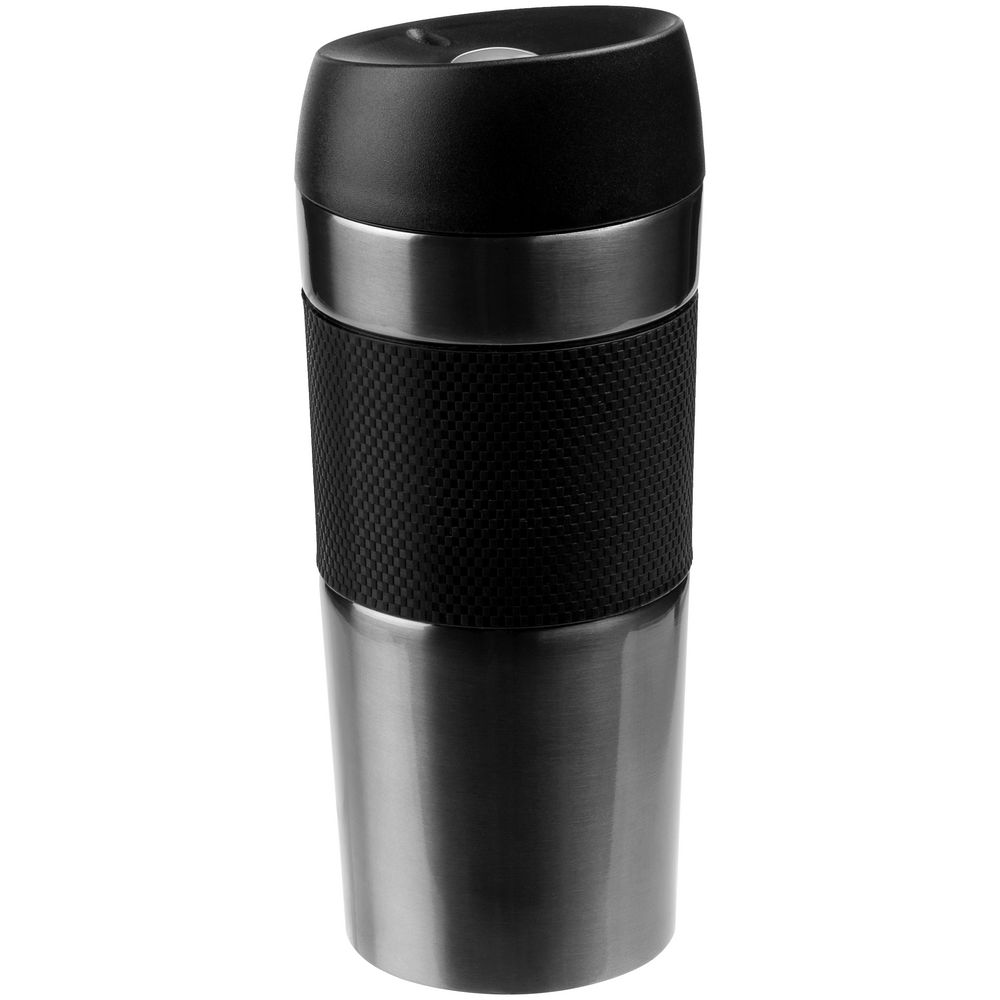 Термостакан Solingen Grip, серо-стальной с логотипом