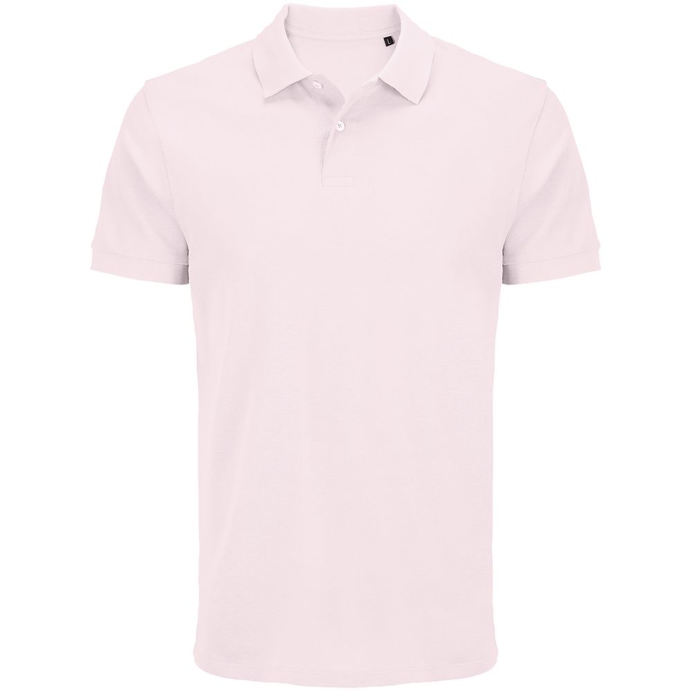 Рубашка поло унисекс Pacific, светло-розовая с логотипом